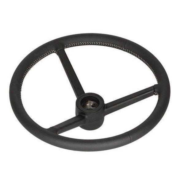 Aftermarket Steering Wheel Leather Wrapped Black Fits John Deere 6420 6620 6300 6600 6400 FRS90-0042 - main